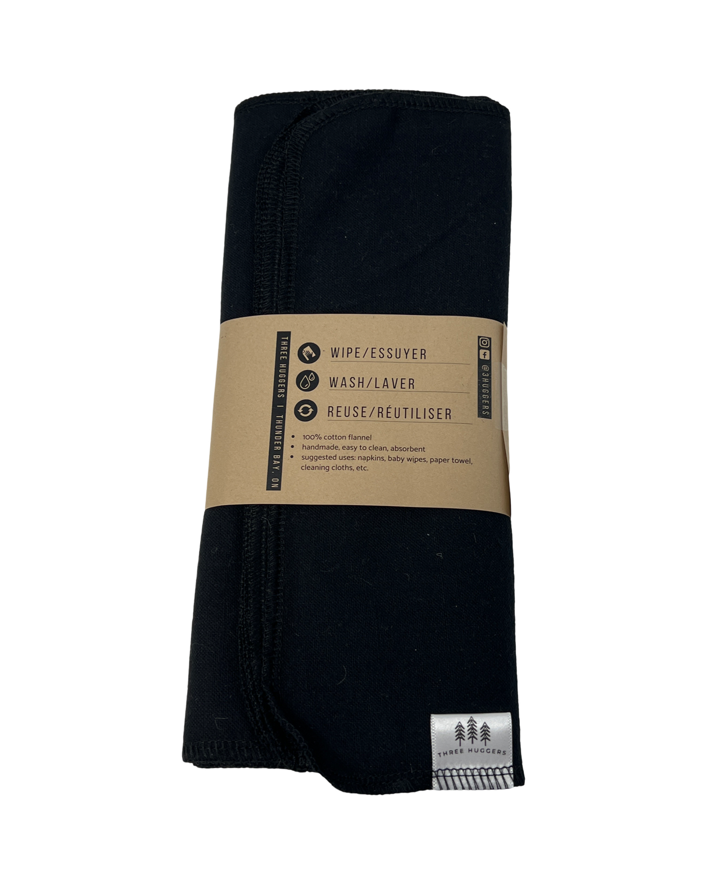 Reusable “Paper” Towels -Solid Black