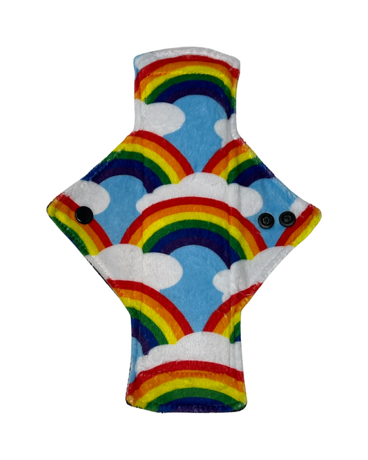 Stash Dash Event 2023 - Backed with Softshell Fleece Rainbows Limited Edition Minky Single Heavy Flow Day Pad - Tree Hugger Cloth Pads
