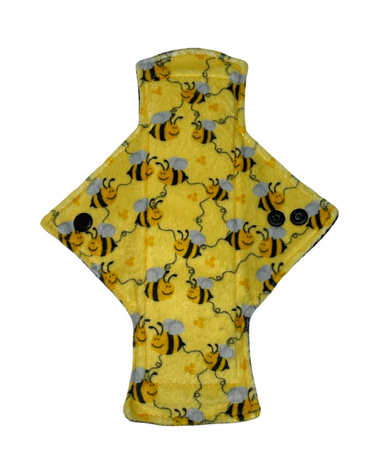 Stash Dash Event 2023 - Backed with Softshell Fleece Yellow Bees Limited Edition Minky Single Heavy Flow Day Pad - Tree Hugger Cloth Pads