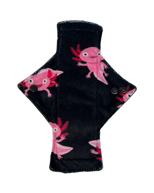 Stash Dash Event 2023 - Backed with Softshell Fleece Axolotls Limited Edition Minky Single Light Flow Day Pad - Tree Hugger Cloth Pads