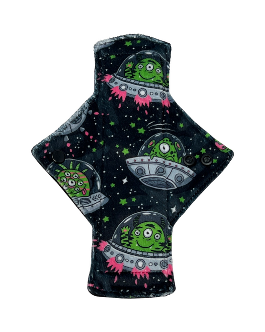 Stash Dash Event 2023 - Backed with Softshell Fleece Alien Ships Limited Edition Minky Single Heavy Flow Day Pad - Tree Hugger Cloth Pads