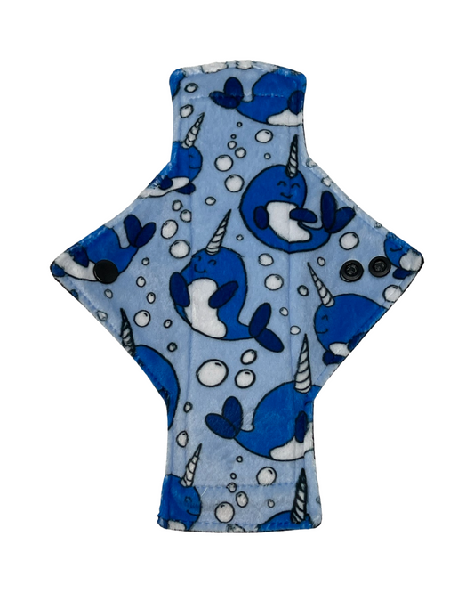Stash Dash Event 2023 - Backed with Softshell Fleece Narwhal Limited Edition Minky Single Light Flow Day Pad - Tree Hugger Cloth Pads