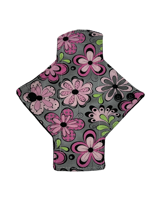 Stash Dash Event 2023 - Backed with Softshell Fleece Pink & Lime Flowers Limited Edition Cotton Single Pantyliner - Tree Hugger Cloth Pads