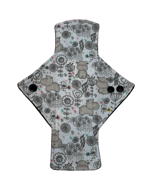 Stash Dash Event 2023 - Backed with Softshell Fleece Grey Hippos Limited Edition Cotton Single Heavy Flow Day Pad - Tree Hugger Cloth Pads