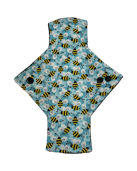 Stash Dash Event 2023 - Backed with Softshell Fleece Blue Bees Limited Edition Cotton Single Heavy Flow Day Pad - Tree Hugger Cloth Pads