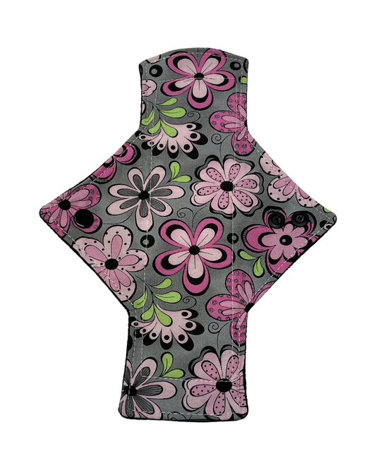 Stash Dash Event 2023 - Backed with Softshell Fleece Pink & Lime Flowers Limited Edition Cotton Single Heavy Flow Day Pad - Tree Hugger Cloth Pads