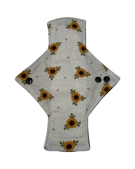 Stash Dash Event 2023 - Backed with Softshell Fleece Sunflowers Limited Edition Cotton Single Light Flow Day Pad - Tree Hugger Cloth Pads