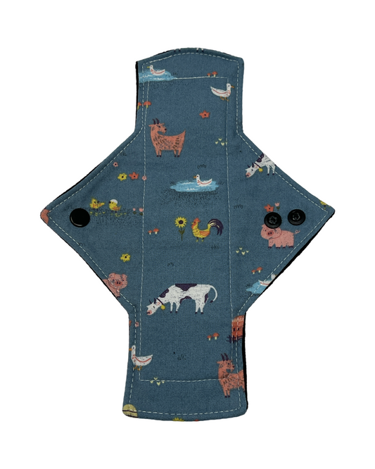 Stash Dash Event 2023 - Backed with Softshell Fleece Farm Friends Limited Edition Cotton Single Light Flow Day Pad - Tree Hugger Cloth Pads