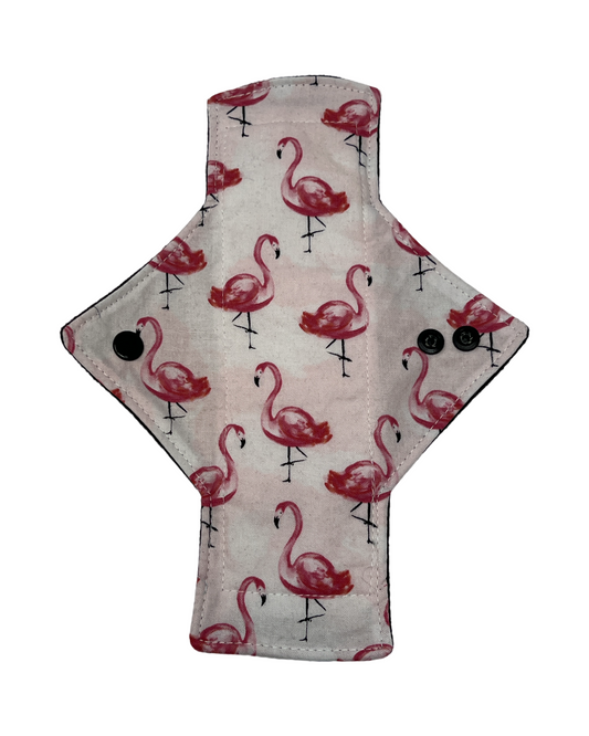 Stash Dash Event 2023 - Backed with Softshell Fleece Pink Flamingos Limited Edition Cotton Single Heavy Flow Day Pad - Tree Hugger Cloth Pads