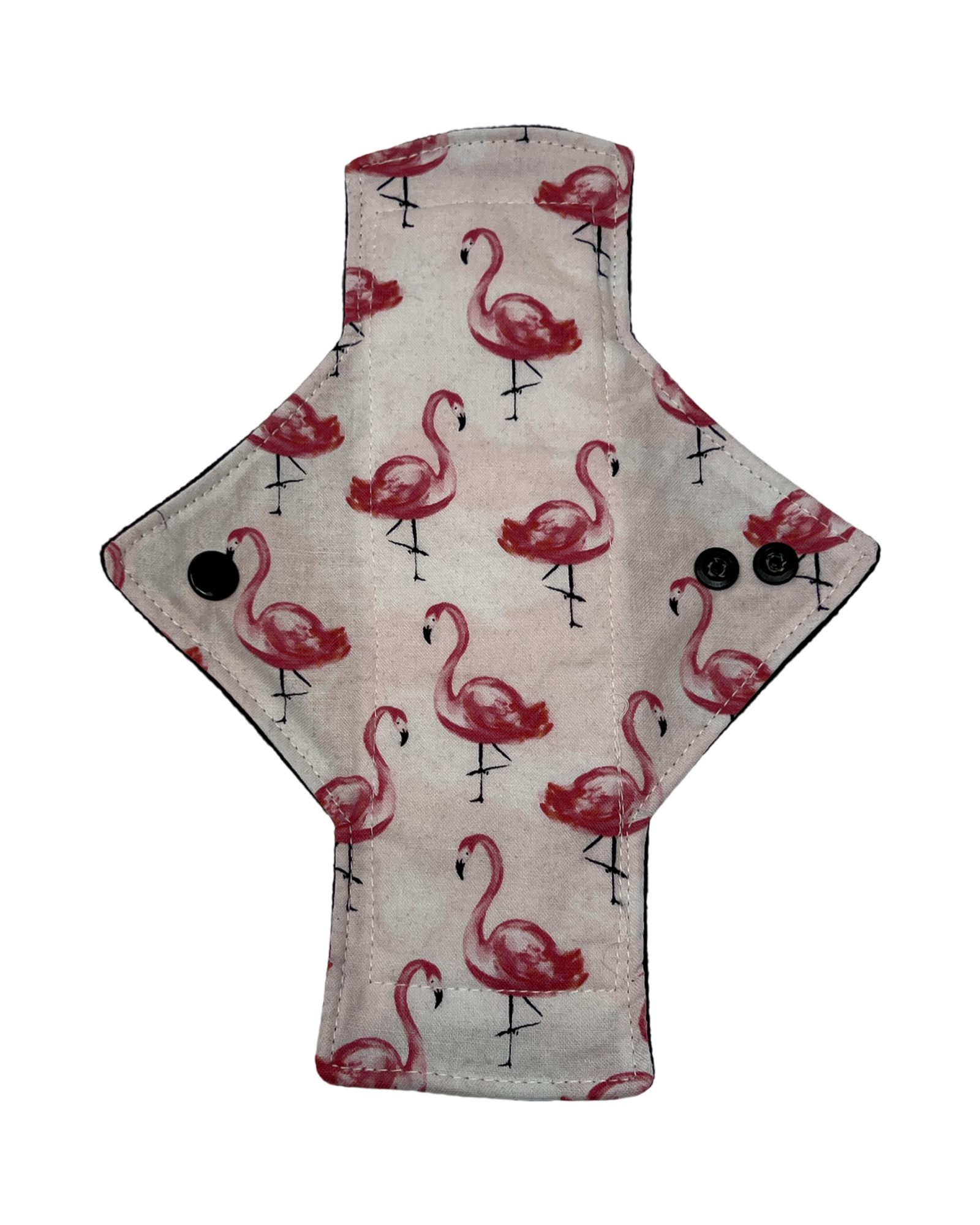 Stash Dash Event 2023 - Backed with Softshell Fleece Pink Flamingos Limited Edition Cotton Single Light Flow Day Pad - Tree Hugger Cloth Pads