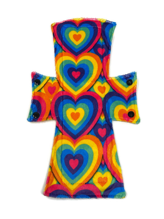 Rainbow Hearts Limited Edition Minky Single Night/Postpartum Pad