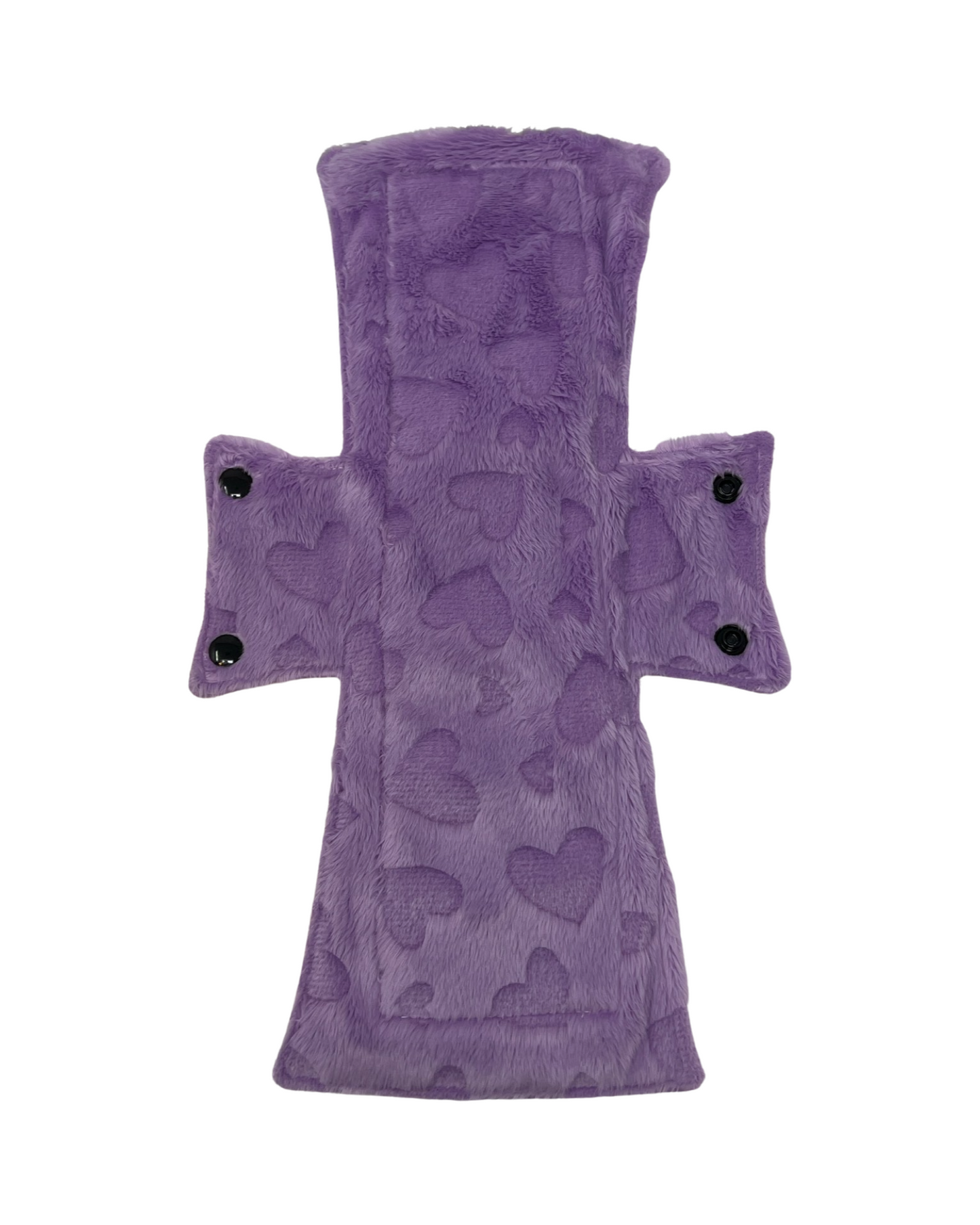 Purple Fluffy Hearts Minky Single Night/Postpartum Pad
