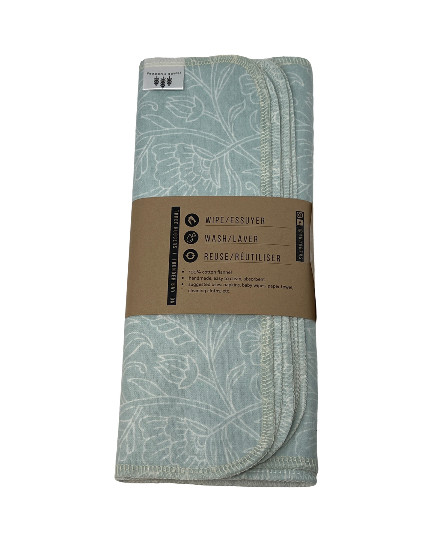 Reusable “Paper” Towels -Floral Outline
