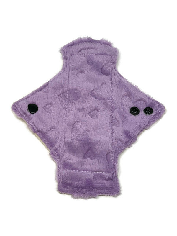 Purple Fluffy Hearts Single Minky Pantyliner