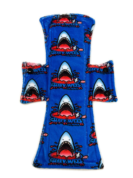 Exclusive Shark Week Minky Single Night/Postpartum Pad - Tree Hugger Cloth Pads