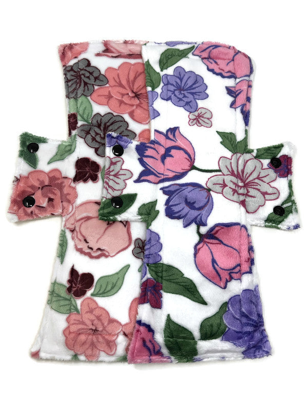 Floral Minky Night/Postpartum Pad Set of 2 - Tree Hugger Cloth Pads