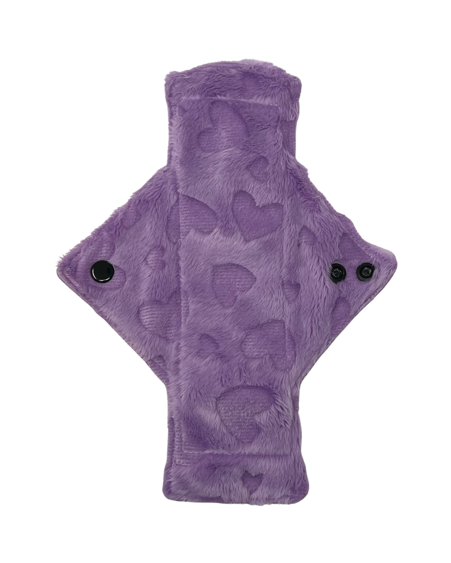 Purple Fluffy Hearts Minky Single Light Flow Day Pad
