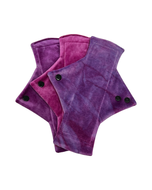 Ice dyed bamboo velour cloth pads (Made to order)