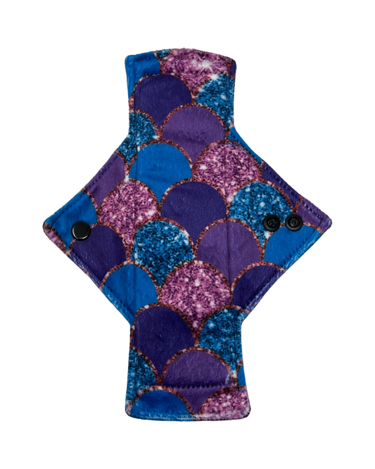 Stash Dash Event 2023 - Backed with Softshell Fleece Mermaid Scales Limited Edition Minky Single Light Flow Day Pad - Tree Hugger Cloth Pads