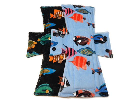 Aquarium Minky Night/Postpartum Pad Set - Tree Hugger Cloth Pads
