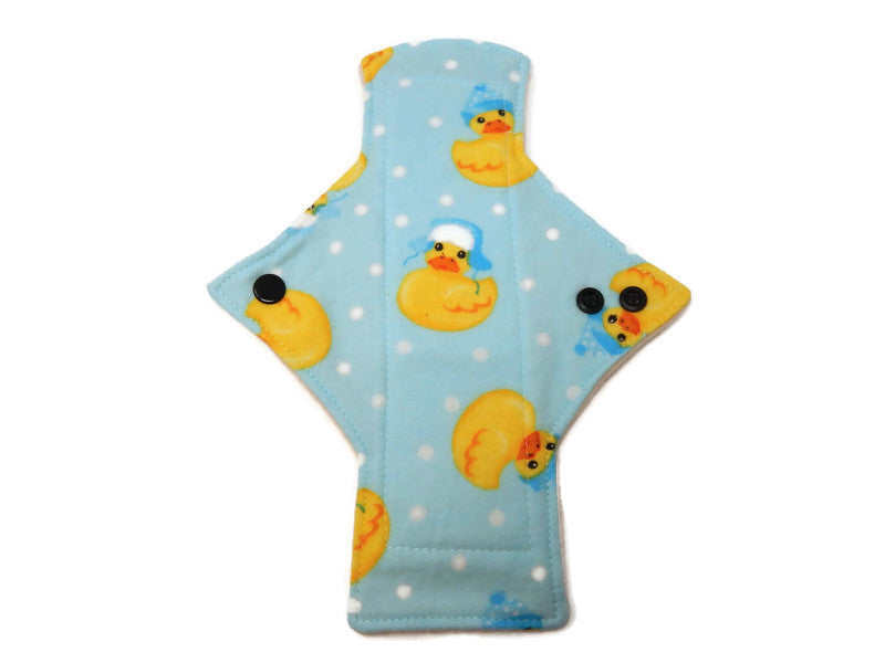 Stash Dash Event 2022 - Backed with Wind Pro® Fleece Flannel Duckies Limited Edition Cotton Flannel Single Light Flow Day Pad - Tree Hugger Cloth Pads