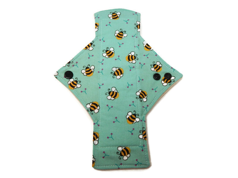 Stash Dash Event 2022 - Backed with Wind Pro® Fleece Little Bees Limited Edition Cotton Single Heavy Flow Day Pad - Tree Hugger Cloth Pads