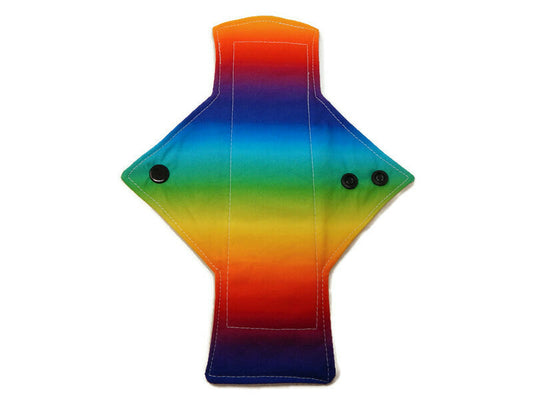 Stash Dash Event 2022 - Backed with Wind Pro® Fleece Rainbow Ombre Limited Edition Cotton Single Light Flow Day Pad - Tree Hugger Cloth Pads