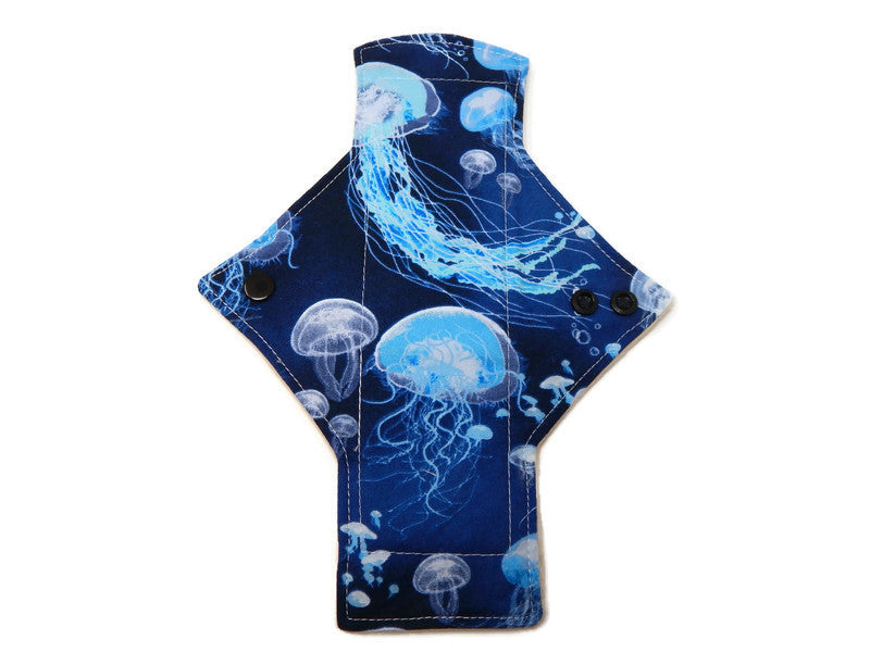 Stash Dash Event 2022 - Backed with Wind Pro® Fleece Jellyfish Limited Edition Cotton Single Heavy Flow Day Pad - Tree Hugger Cloth Pads