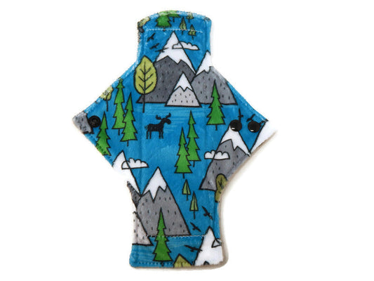 Stash Dash Event 2022 - Backed with Wind Pro® Fleece Mountain Forest Limited Edition Minky Single Light Flow Day Pad - Tree Hugger Cloth Pads