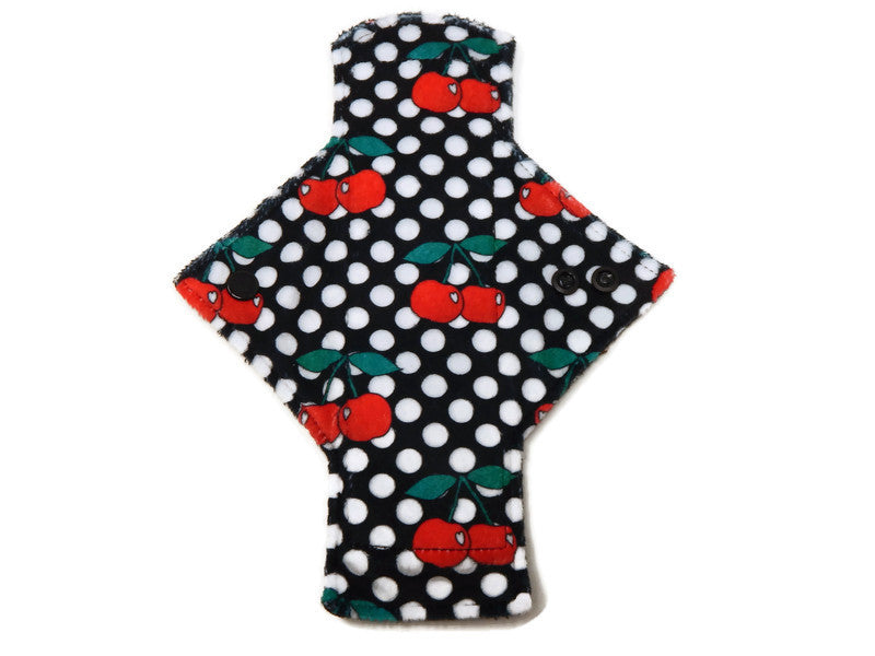 Stash Dash Event 2022 - Backed with Wind Pro® Fleece 50's Cherries Limited Edition Minky Single Light Flow Day Pad - Tree Hugger Cloth Pads