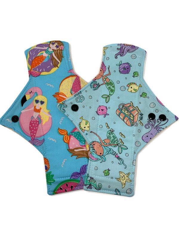 Heavy Flow Day Pads - Mermaid Cotton Heavy Flow Day Pad Set