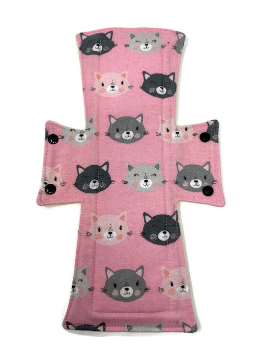 Flannel Pink Cats Cotton Single Night/Postpartum Pad