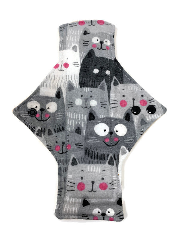 Flannel Grey Cats Cotton Single Light Flow Day Pad