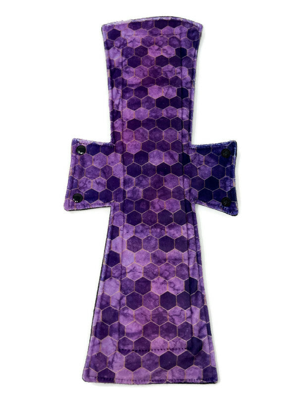Purple Honeycomb Minky Single Super Night/Postpartum Pad 16.5"