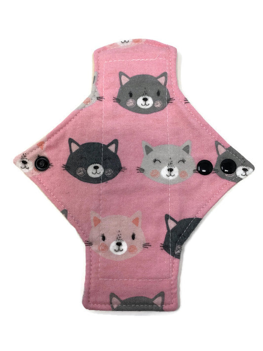 Flannel Pink Cats Cotton Single Pantyliner