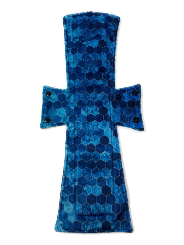 Blue Honeycomb Minky Single Super Night/Postpartum Pad 16.5"