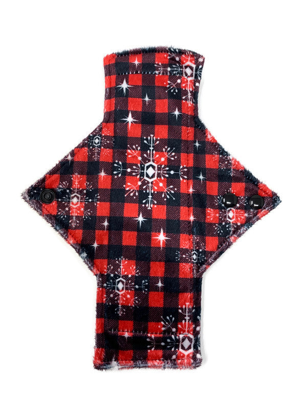 Plaid Snowflakes Limited Edition Minky Single Heavy Flow Day Pad
