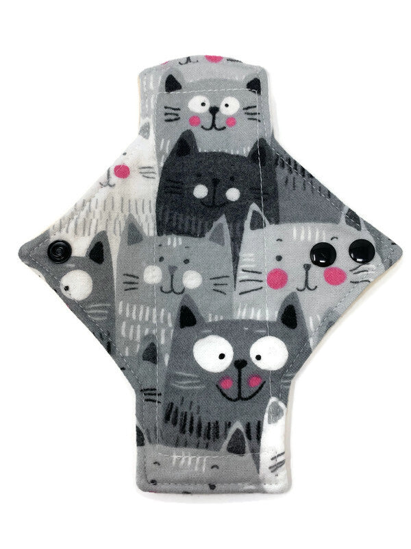 Flannel Grey Cats Cotton Single Pantyliner