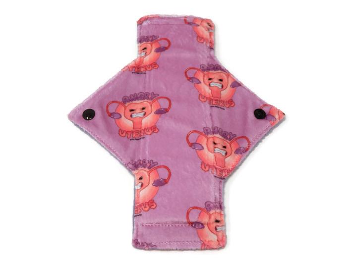 Exclusive Angry Uterus Minky Single Light Flow Day Pad - Tree Hugger Cloth Pads