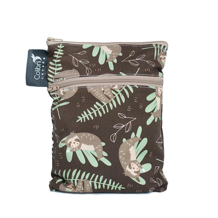 Colibri Sloth Dual Pocket Purse Sized Wet Bag - Tree Hugger Cloth Pads
